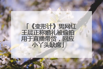 《变形计》男网红王晨正称婚礼被偷拍用于直播带货，回应小丫头缺席