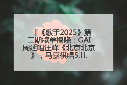 《歌手2025》第三期歌单揭晓：GAI周延唱汪峰《北京北京》，马嘉祺唱S.H.E《你曾是少年》