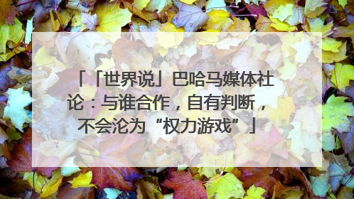 「世界说」巴哈马媒体社论：与谁合作，自有判断，不会沦为“权力游戏”