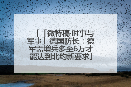 「微特稿·时事与军事」德国防长：德军需增兵多至6万才能达到北约新要求