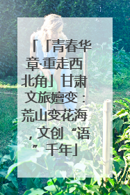 「青春华章·重走西北角」甘肃文旅嬗变：荒山变花海，文创“语”千年