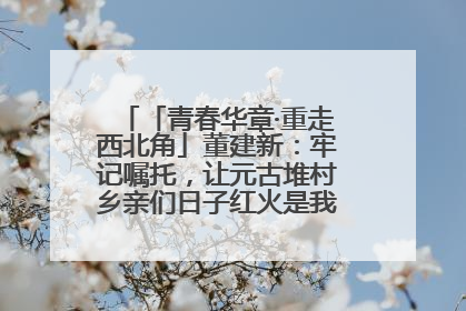 「青春华章·重走西北角」董建新：牢记嘱托，让元古堆村乡亲们日子红火是我最大动力！