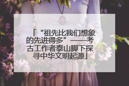 “祖先比我们想象的先进得多”——考古工作者泰山脚下探寻中华文明起源