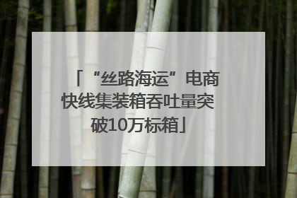 “丝路海运”电商快线集装箱吞吐量突破10万标箱