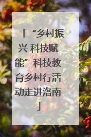 “乡村振兴 科技赋能”科技教育乡村行活动走进洛南