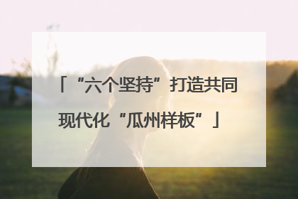 “六个坚持”打造共同现代化“瓜州样板”