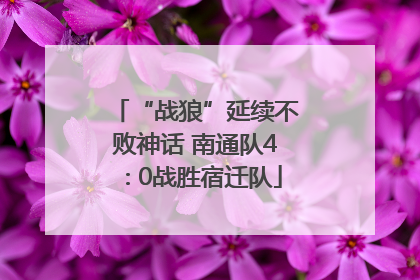 “战狼”延续不败神话 南通队4∶0战胜宿迁队