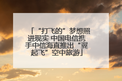 “打飞的”梦想照进现实 中国电信携手中信海直推出“翼起飞”空中旅游