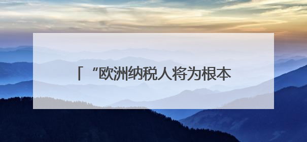 “欧洲纳税人将为根本不存在的威胁买单”
