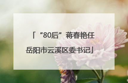 “80后”蒋春艳任岳阳市云溪区委书记