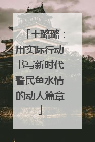 王璐璐：用实际行动书写新时代警民鱼水情的动人篇章