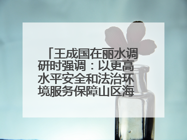 王成国在丽水调研时强调：以更高水平安全和法治环境服务保障山区海岛县高质量发展