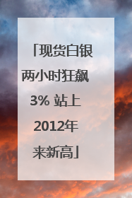 现货白银两小时狂飙3% 站上2012年来新高
