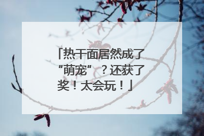 热干面居然成了“萌宠”？还获了奖！太会玩！