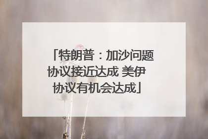 特朗普：加沙问题协议接近达成 美伊协议有机会达成
