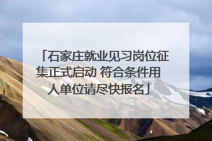 石家庄就业见习岗位征集正式启动 符合条件用人单位请尽快报名