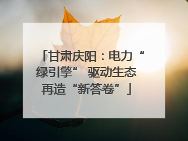 甘肃庆阳：电力“绿引擎” 驱动生态再造“新答卷”