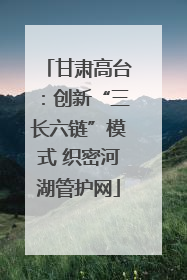 甘肃高台：创新“三长六链”模式 织密河湖管护网