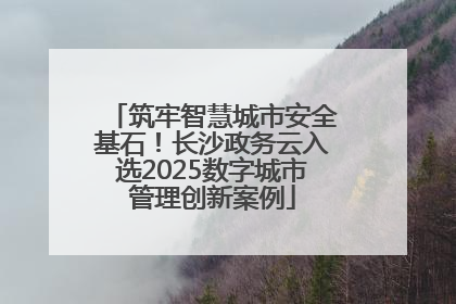 筑牢智慧城市安全基石！长沙政务云入选2025数字城市管理创新案例