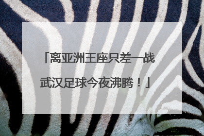 离亚洲王座只差一战 武汉足球今夜沸腾！