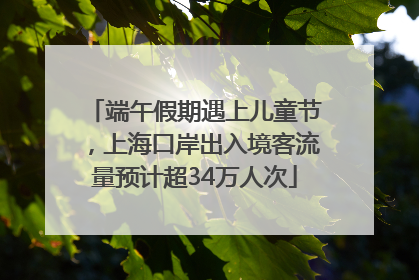 端午假期遇上儿童节，上海口岸出入境客流量预计超34万人次