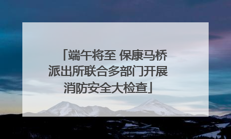 端午将至 保康马桥派出所联合多部门开展消防安全大检查
