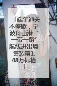 端午通关不停歇，宁波舟山港“一带一路”航线进出境集装箱1.48万标箱