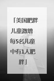 美国肥胖儿童激增 每5名儿童中有1人肥胖