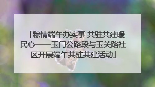 粽情端午办实事 共驻共建暖民心——玉门公路段与玉关路社区开展端午共驻共建活动