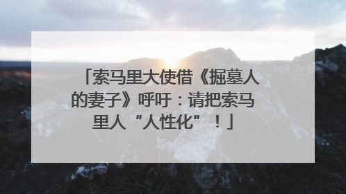 索马里大使借《掘墓人的妻子》呼吁：请把索马里人“人性化”！