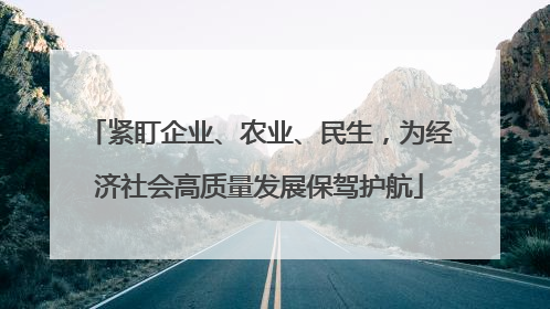 紧盯企业、农业、民生，为经济社会高质量发展保驾护航