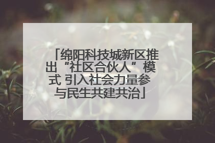 绵阳科技城新区推出“社区合伙人”模式 引入社会力量参与民生共建共治