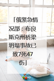 俄紧急情况部：布良斯克州桥梁坍塌事故已致7死47伤