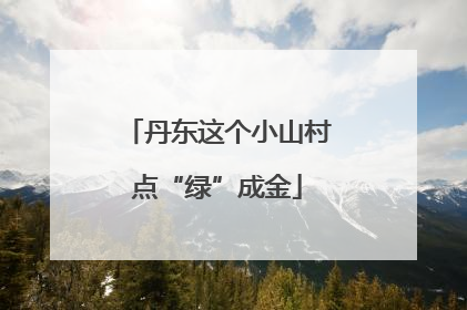 丹东这个小山村点“绿”成金