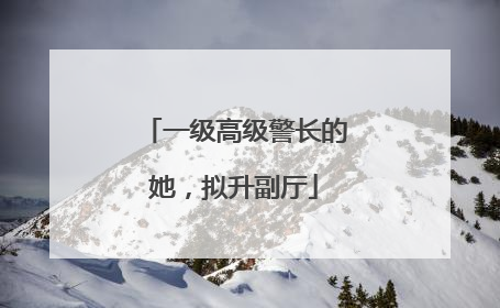 一级高级警长的她，拟升副厅