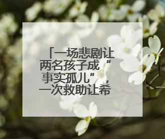 一场悲剧让两名孩子成“事实孤儿”，一次救助让希望重燃