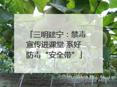 三明建宁：禁毒宣传进课堂 系好防毒“安全带”