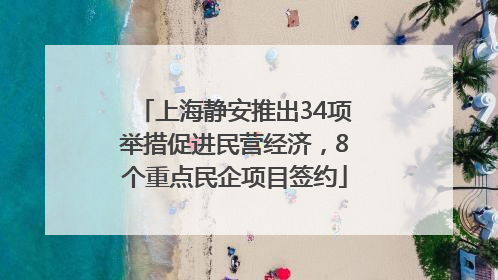 上海静安推出34项举措促进民营经济，8个重点民企项目签约