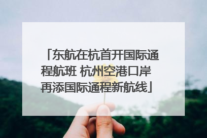 东航在杭首开国际通程航班 杭州空港口岸再添国际通程新航线