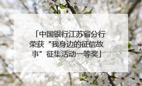 中国银行江苏省分行荣获“我身边的征信故事”征集活动一等奖