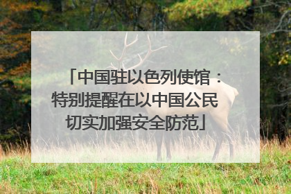 中国驻以色列使馆：特别提醒在以中国公民切实加强安全防范
