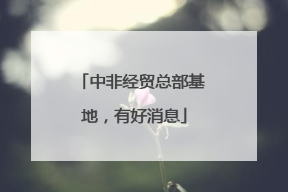 中非经贸总部基地，有好消息