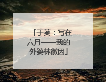 于葵：写在六月——我的外婆林徽因