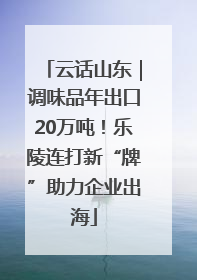 云话山东｜调味品年出口20万吨！乐陵连打新“牌”助力企业出海