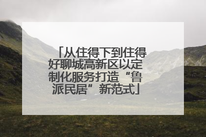 从住得下到住得好聊城高新区以定制化服务打造“鲁派民居”新范式