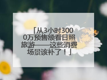 从3小时3000万预售额看日照旅游——这些消费场景该补了！