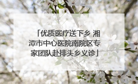 优质医疗送下乡 湘潭市中心医院南院区专家团队赴排头乡义诊