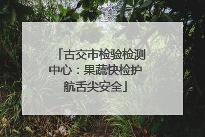古交市检验检测中心：果蔬快检护航舌尖安全