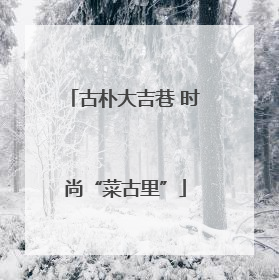 古朴大吉巷 时尚“菜古里”