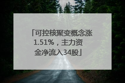 可控核聚变概念涨1.51%，主力资金净流入34股